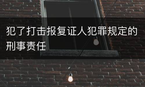 犯了打击报复证人犯罪规定的刑事责任