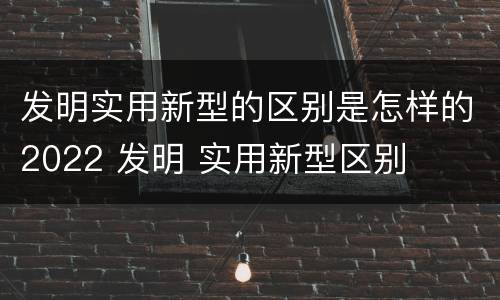 发明实用新型的区别是怎样的2022 发明 实用新型区别