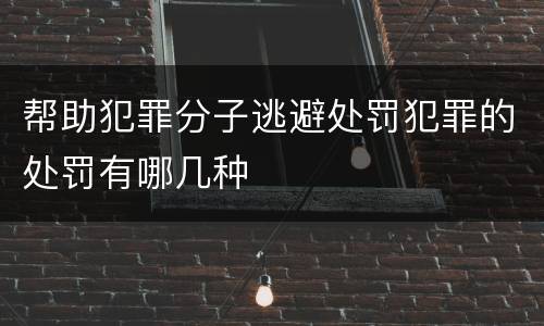 帮助犯罪分子逃避处罚犯罪的处罚有哪几种
