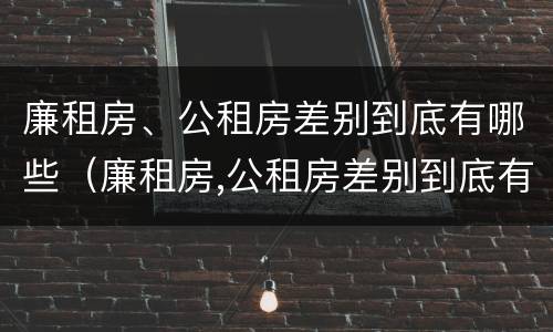 廉租房、公租房差别到底有哪些（廉租房,公租房差别到底有哪些问题）