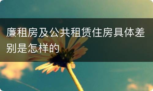 廉租房及公共租赁住房具体差别是怎样的