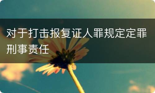 对于打击报复证人罪规定定罪刑事责任
