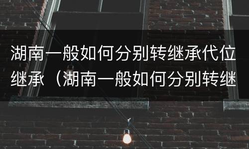 湖南一般如何分别转继承代位继承（湖南一般如何分别转继承代位继承呢）
