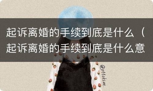 起诉离婚的手续到底是什么（起诉离婚的手续到底是什么意思）