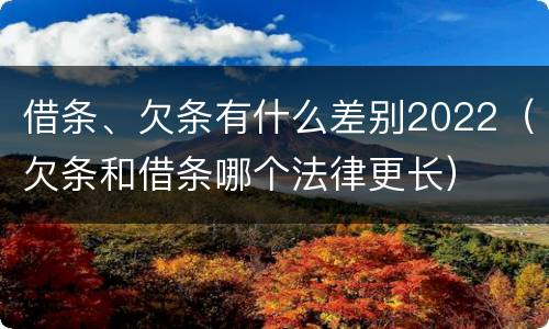 借条、欠条有什么差别2022（欠条和借条哪个法律更长）