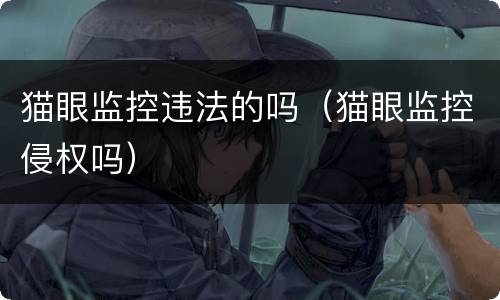 猫眼监控违法的吗（猫眼监控侵权吗）