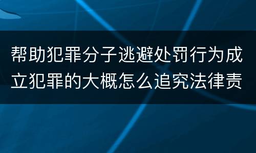 帮助犯罪分子逃避处罚行为成立犯罪的大概怎么追究法律责任