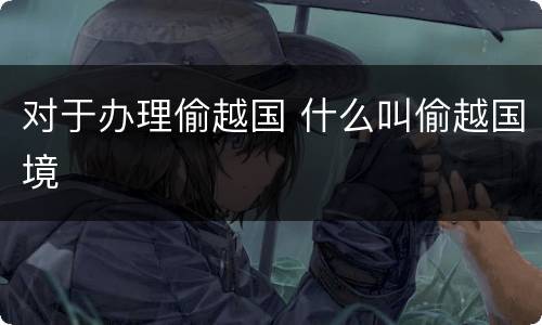 对于办理偷越国 什么叫偷越国境