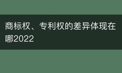 商标权、专利权的差异体现在哪2022