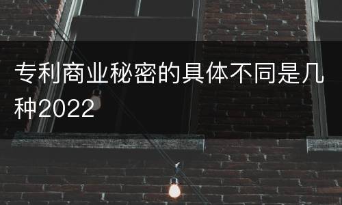 专利商业秘密的具体不同是几种2022