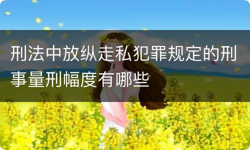 刑法中放纵走私犯罪规定的刑事量刑幅度有哪些
