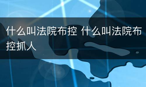 什么叫法院布控 什么叫法院布控抓人