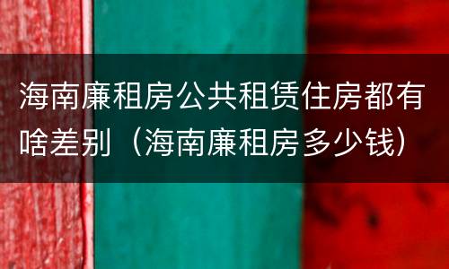 海南廉租房公共租赁住房都有啥差别（海南廉租房多少钱）