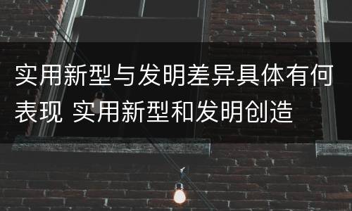 实用新型与发明差异具体有何表现 实用新型和发明创造