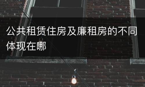 公共租赁住房及廉租房的不同体现在哪