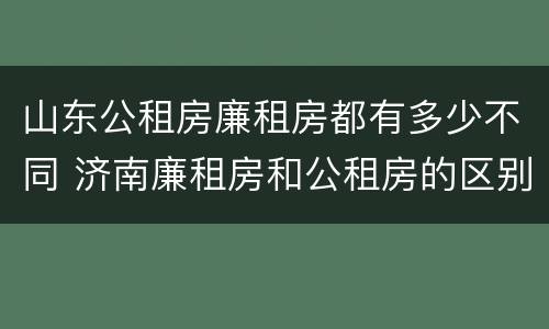 山东公租房廉租房都有多少不同 济南廉租房和公租房的区别