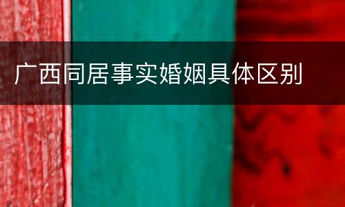 广西同居事实婚姻具体区别