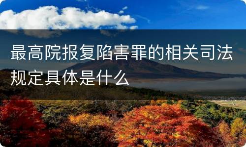 最高院报复陷害罪的相关司法规定具体是什么