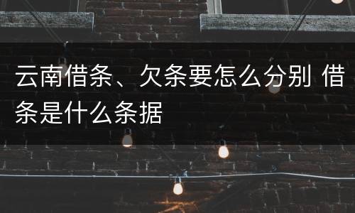 云南借条、欠条要怎么分别 借条是什么条据