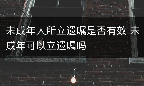 未成年人所立遗嘱是否有效 未成年可以立遗嘱吗