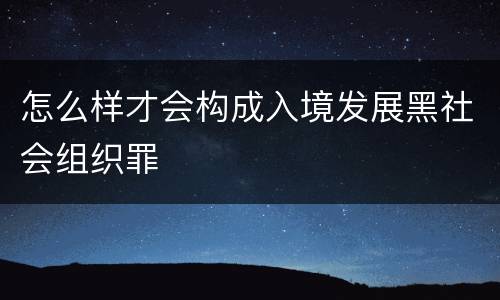 怎么样才会构成入境发展黑社会组织罪