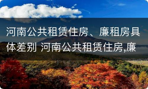 河南公共租赁住房、廉租房具体差别 河南公共租赁住房,廉租房具体差别大吗