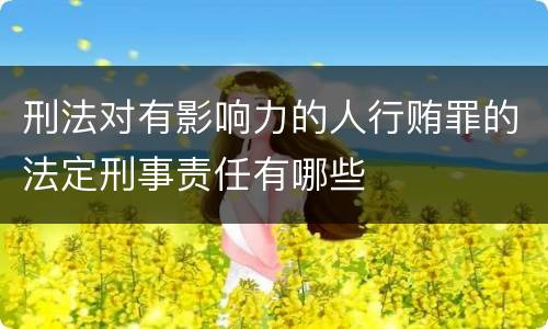 刑法对有影响力的人行贿罪的法定刑事责任有哪些