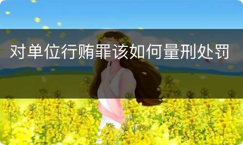 对单位行贿罪该如何量刑处罚