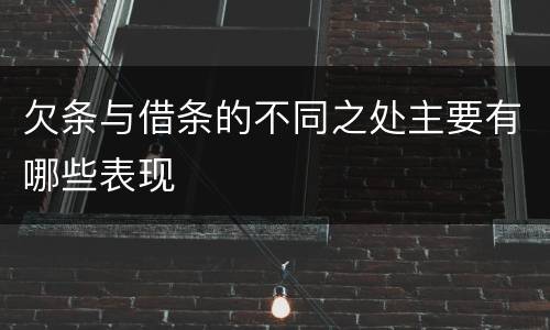 欠条与借条的不同之处主要有哪些表现