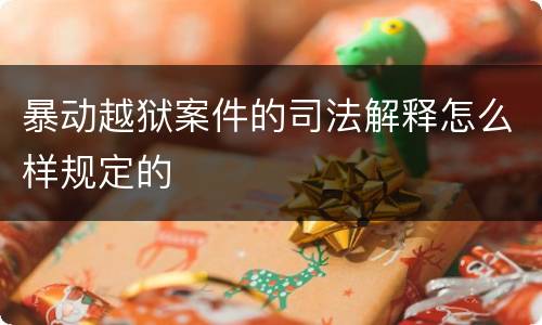 暴动越狱案件的司法解释怎么样规定的