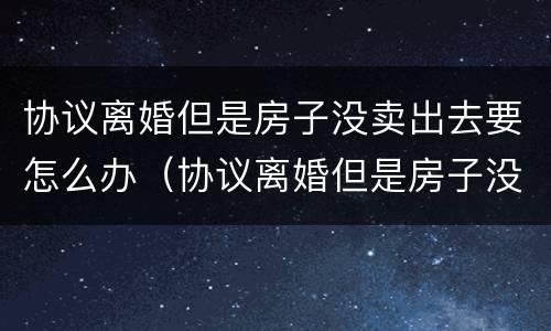 协议离婚但是房子没卖出去要怎么办（协议离婚但是房子没卖出去要怎么办理）