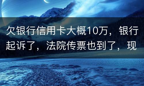 欠银行信用卡大概10万，银行起诉了，法院传票也到了，现在还不起