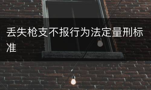 丢失枪支不报行为法定量刑标准