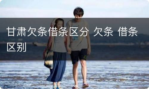 甘肃欠条借条区分 欠条 借条区别