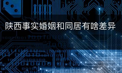 陕西事实婚姻和同居有啥差异