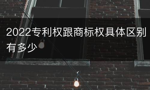 2022专利权跟商标权具体区别有多少