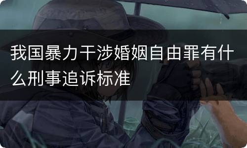 我国暴力干涉婚姻自由罪有什么刑事追诉标准