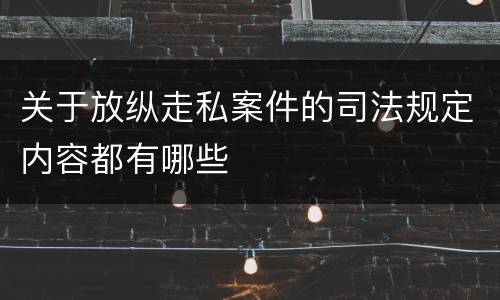 关于放纵走私案件的司法规定内容都有哪些