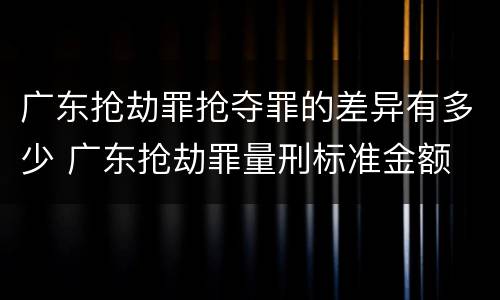 广东抢劫罪抢夺罪的差异有多少 广东抢劫罪量刑标准金额