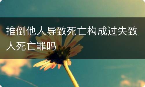 推倒他人导致死亡构成过失致人死亡罪吗