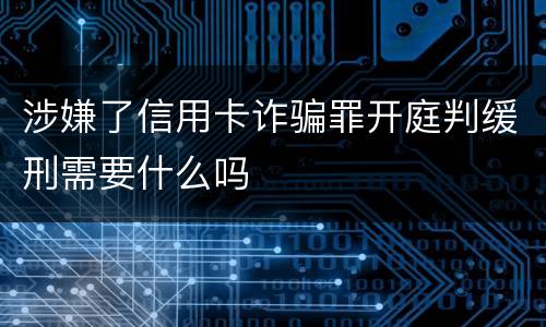 涉嫌了信用卡诈骗罪开庭判缓刑需要什么吗