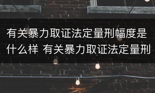 有关暴力取证法定量刑幅度是什么样 有关暴力取证法定量刑幅度是什么样的规定