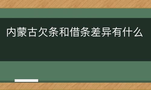 内蒙古欠条和借条差异有什么