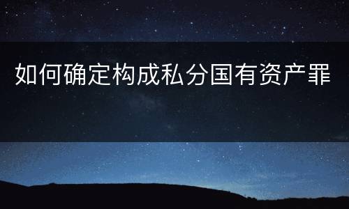 如何确定构成私分国有资产罪