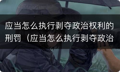 应当怎么执行剥夺政治权利的刑罚（应当怎么执行剥夺政治权利的刑罚法律）