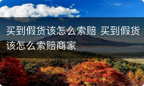买到假货该怎么索赔 买到假货该怎么索赔商家