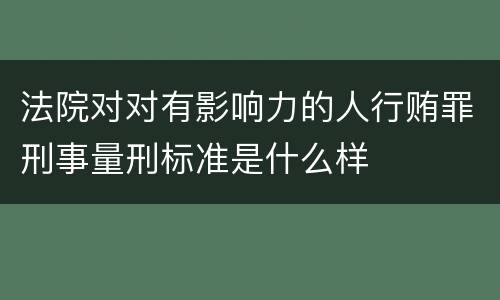 法院对对有影响力的人行贿罪刑事量刑标准是什么样