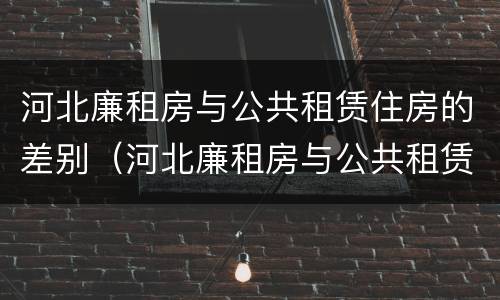 河北廉租房与公共租赁住房的差别（河北廉租房与公共租赁住房的差别是什么）