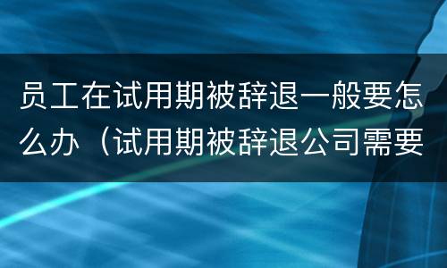 员工在试用期被辞退一般要怎么办（试用期被辞退公司需要赔偿吗）