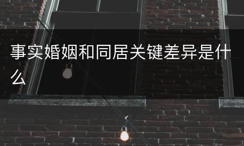 事实婚姻和同居关键差异是什么